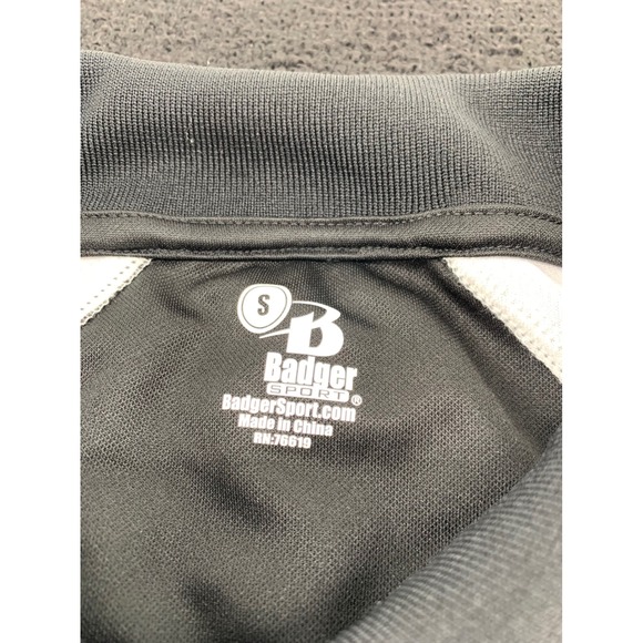 Badger Sport Women's Black White Athletic Polo Shirt Size S Short‎ Sleeve - Picture 3 of 3